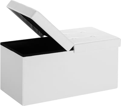 SNJY® Dekenkist - Opbergbank - Opbergkist - Dekenmand - 38D x 76B x 38H cm - Wit
