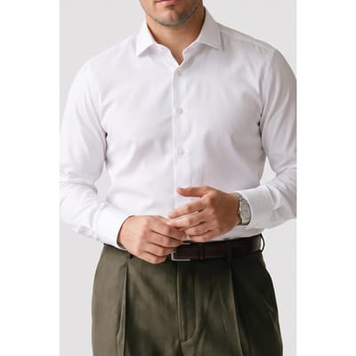 Calvin Klein Slim Essential Twill Shirt White Taglia: 45 | Camicie Business Outlet | Uomo | Bianco