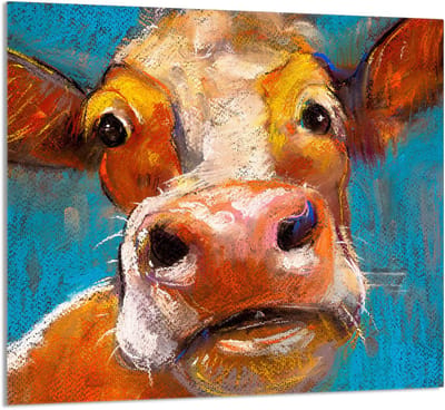 TMK ArtDeko Serie - Snijplank - Koe Motief - Glas - 65x60 cm