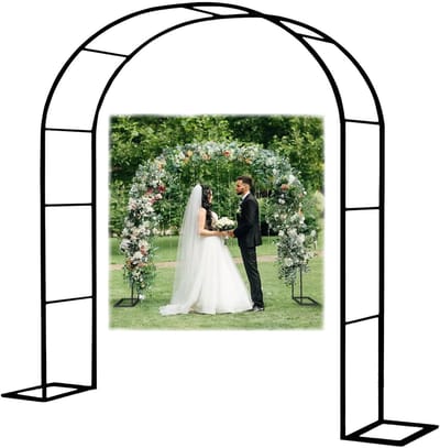 Tuinboog - voor klimplanten, stevige steun voor wijnranken, rek voor zwarte rozen, prieel en ballonnenframe, stijlvolle bruilofts- en buitendecoratie