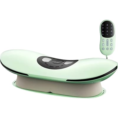 Nouveau masseur de taille à vibration thermique basse fréquence pour étirement des lèvres à l'air avec oscillation gauche-droite et traction haut-bas pour soulager la douleur vert