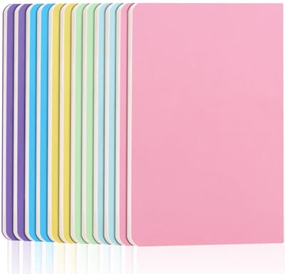 Dailygoody - A5 notitieblokken - notities maken - set van 12 - pastelkleuren - ideaal voor school en studie - 60 pagina's per boekje