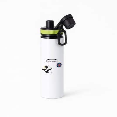 Hacebo® - Boogschieten met eigen naam - waterfles met draaidop groen - Sport - Boogschieters - Cadeau - Verjaardag - Geschenk - Gepersonaliseerde Jongens en meisjes - water fles - 850ML