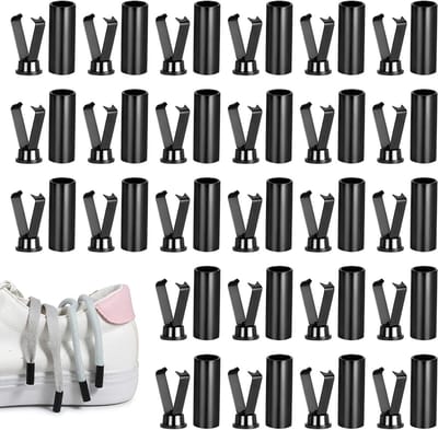 40 Sets Aglets voor Schoenveters - Zwarte Legering Aglet Reparatiekit, DIY Schoenveter Einde Caps en Vervangingen voor Sneakers en Hoodies