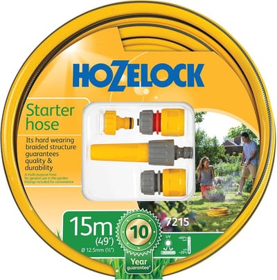Tuinslang Starterset 15 meter met Koppelingen en Sproeikop