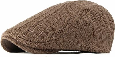Flatcap kaki - Gebreid - Platte pet - Verstelbaar