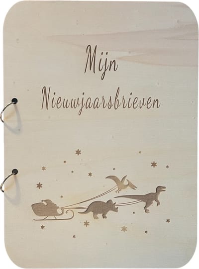 Verzamelmap nieuwjaarsbrieven | DINO | A4 | nieuwjaarsbrieven | verzamelen | cadeau | liefste meter | liefste peter