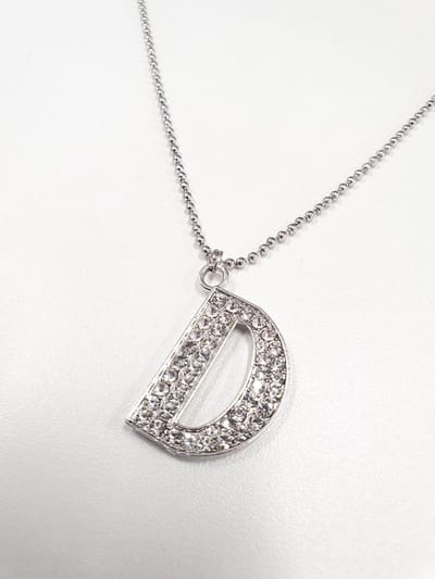 Ketting Met Letter Diamand - D