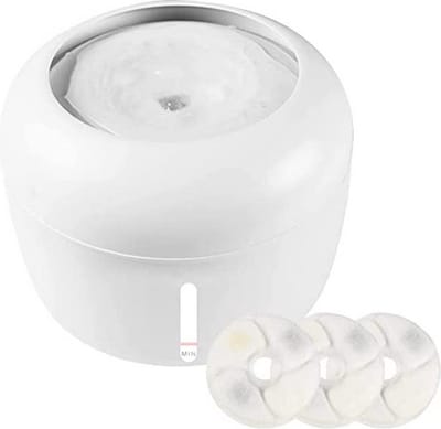 waterdispenser voor huisdieren-Fontein met filter, 2.5L drinkfontein voor huisdieren Fontein voor huisdieren met 1 vervangende filters Kattenfontein Extreem stille waterdispenser tegen droge verbranding voor huisdieren-ronde