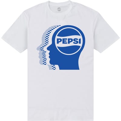 Pepsi Co. Logo Men's T-Shirt - White - 5XL