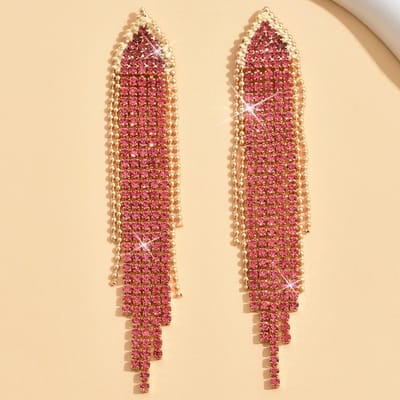 2-delige Dames Mode Koperen Klauwketting Lange Kwast Oorbellen Buiten Reizen Carnaval Feest Vakantie Aankleding Cadeau brown
