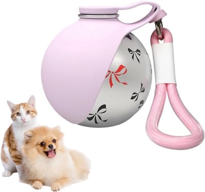 VHV-Hondenwaterfles - Drinkfles hond - Reisdrinkfles - Waterbak hond - Lekvrij - Opvouwbaar - Compact - Voor onderweg en wandelen - Voor honden en katten - 285 ml - Roze bedrukt