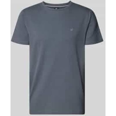 T-shirt met structuurpatroon en gestikt logo