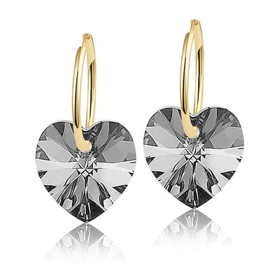Montebello Oorbellen Alicia HG111 - Swarovski Hart - 925 Zilver Verguld - Ø14mm - 24mm