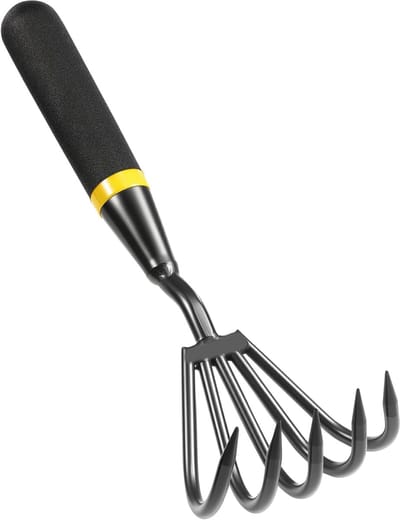 Handcultivator Tuin - Kleine Hark - Bodem Losmaken - Roestvrij Staal - 9x9x27cm