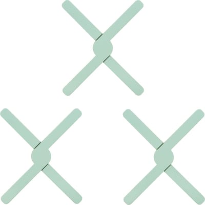Krumble Pannenonderzetter - Opvouwbare Siliconen pannenonderzetter - Pan onderzetter - Pannenrooster - Opvouwbaar - Set van 3 - Groen