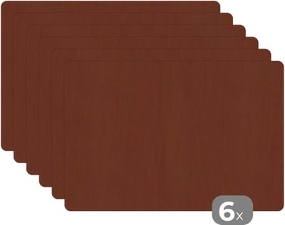 Placemat - Hout - Plank - Abstract - Patronen - 45x30 cm - 6 stuks - Hittebestendig - Anti-Slip - Onderlegger - Afneembaar