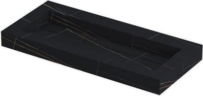 INK Pitch wastafel - 100x45x9cm - 1 wasbak - 0 kraangaten - drain keramiek Lauren black mat
