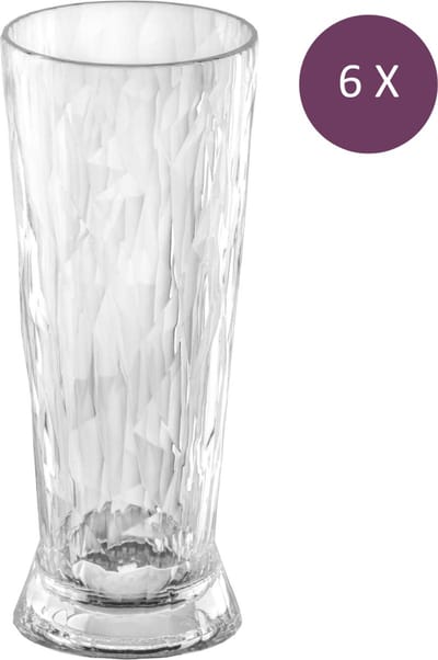 Koziol - Superglas Club No. 11 Bierglas 500 ml Set van 6 Stuks - Kunststof - Transparant