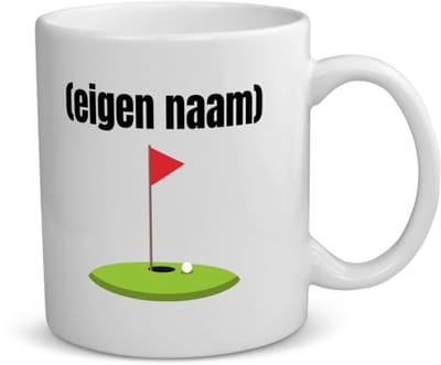Akyol - golf hole vlag met eigen naam koffiemok - theemok - Golf - golfers - leuk cadeau voor iemand die houd van golfen - cadeau - kado - 350 ML inhoud