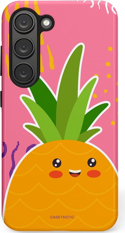 Casetastic Hoesje Geschikt voor Samsung S23 - Stijlvolle Beschermende Duo-layer Case - Zoete Ananasdroom