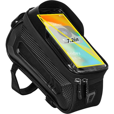 Fiets Frametas Harde Schaal Touchscreen Zonnescherm Draagbare Installatie Regenbestendig Fiets Bovenbuis Tas voor Fietsen zwart