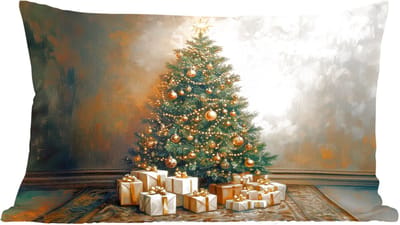 Sierkussens - Kussentjes Woonkamer - 60x40 cm - Kerstboom - Cadeaus - Goud