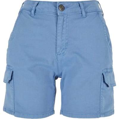 Urban Classics - High Waist Cargo Korte broek - Taille, 33 inch - Blauw