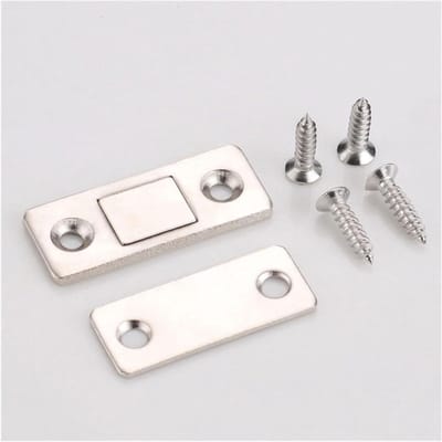 Magnetische Kastvanger - Deurstops Set - Kasten Sluiten - Verborgen Montage - 2 Stuks - Zilver