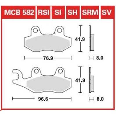 Bremsbelagsatz, ohne Straßenzulassung TRW MOTO MCB582SRM
