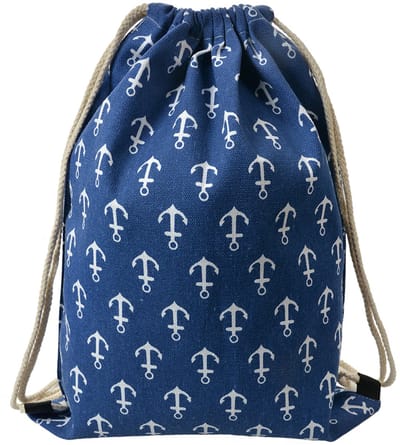 Clayre & Eef Rugzak 34x43 cm Blauw Synthetisch Ankers