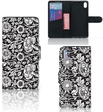 Xiaomi Redmi 7A Hoesje Black Flowers
