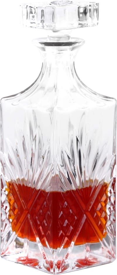Intirilife fijne whiskey karaf - inhoud 800 ml - karaf voor rum, wodka, whisky en nog veel meer