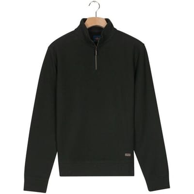 Baileys Trui Sweat Half Zip Jacquard Fabric Fine Allover Texture Donker Groen / male