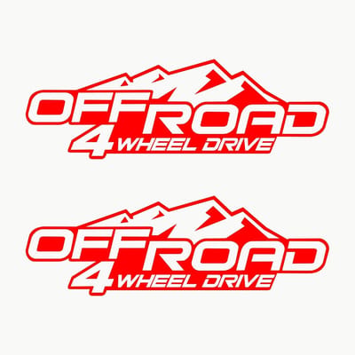 4x4 Off Road Stickers Zwart | Dubbelzijdige Auto Adhesieven voor Buiten