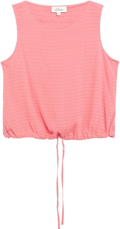 Mouwloze Blouse van Viscosemix met Volledige Print en Trekkoord ronde Hals Rechtaf Woman s.Oliver
