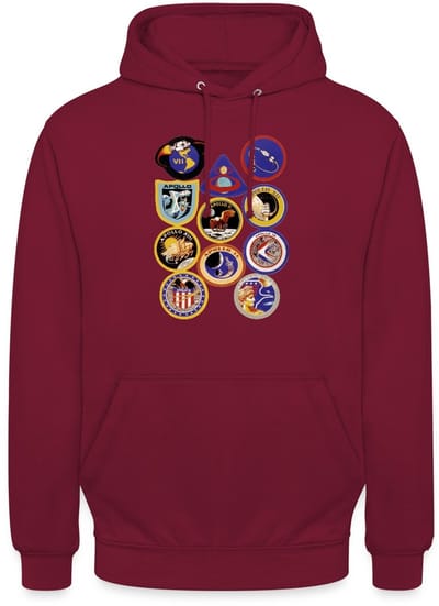 NASA Apollo-missie-insignes Hoodie Unisex
