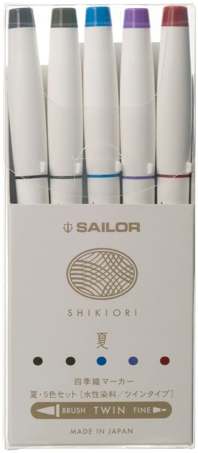Sailor Shikiori Brush Pennen 5 stuks - Summer