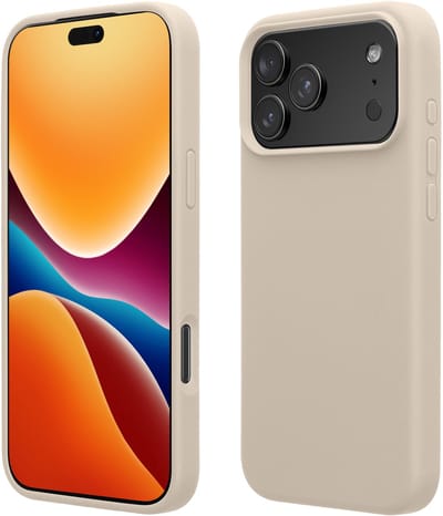 kwmobile telefoonhoesje geschikt voor Apple iPhone 17 Pro Max - Hoesje met siliconen coating - Smartphone case in crème