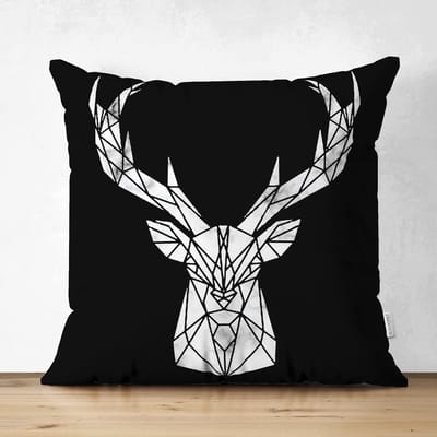Zethome - Kussenhoes Zwart voor Sierkussen - 45x45 cm - Soft Touch - Zachte Aanraking -Sierkussensloop - Aan beide zijden bedrukt