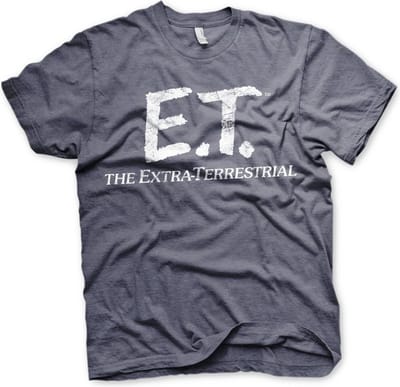 E.T. T-shirt met ‘Extra-Terrestrial Distressed’-logo, marineblauw gemêleerd