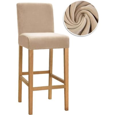 Housses de chaise de Bar en tissu velours, extensibles, douces, lavables, à dossier court, pour cuisine, maison, hôtel, Banquet 1 Piece