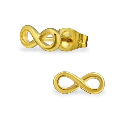 Amanto Oorbellen Branko Gold - Dames - 316L Staal Goudkleurig PVD - Infinity - 10 x 4 mm