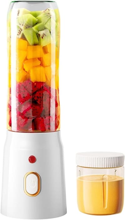 carmdering - Portable Blender Smoothie Maker - Draagbare Sapmixer - Elektrische Mini Blender - Krachtige 40W Motor - 10 Scherpe Stalen Messen - Voedselveilig PC en RVS - 450ml Capaciteit met USB Opladen - Veilig Automatisch Stopmechanisme - 1 Stuk