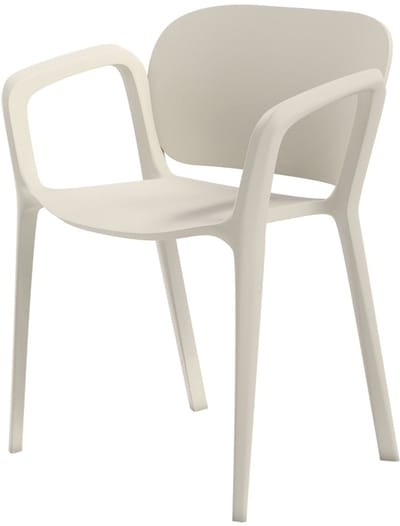 Merax Tuinstoelen 4-Delige Set Stapelbaar Met Armleuningen – Kunststof Stoelen Voor Tuin - Terras En Balkon – Weerbestendig En Zonbestendig – Draagvermogen 120 Kg – Wit – 60 × 56 × 75 Cm