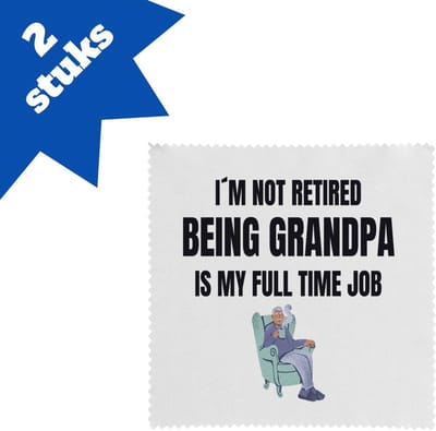 Akyol - im not retired being grandpa is my full time job brillendoekjes - Opa - opa cadeau - cadeau - pension - kantoorhumor - 17,8 bij 17,8 cm - 2 stuks