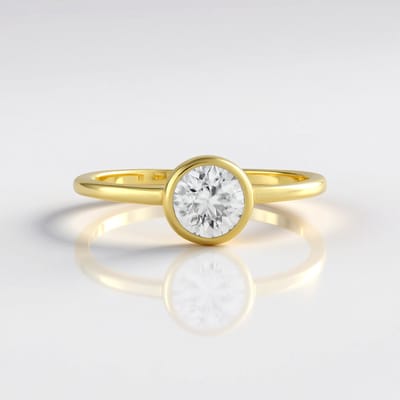 Cavill - Zilveren ring met gouden plating - 925 Sterling zilver - 1,614 ct Cambodjaanse zirkoon - Ronde briljant - Moderne minimalistische dames ring