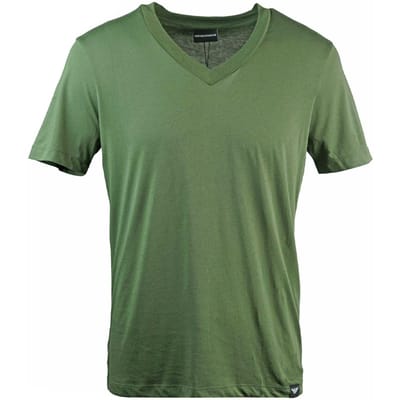Emporio Armani Unisex Volwassen Effen V-Hals T-Shirt (Groen)