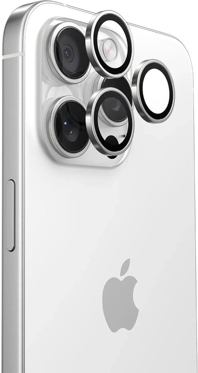 Mobile5 - Apple iPhone 17 Pro Max - Camera lens protector - Gehard glas - 9H Bescherming - Zilver