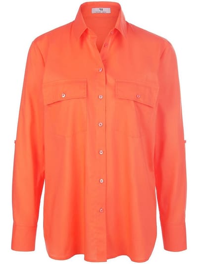 Blouse 100% katoen Van Peter Hahn oranje